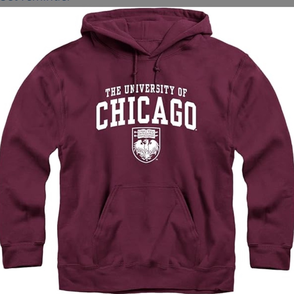 University of Chicago hoodie unisex sz M burgundy